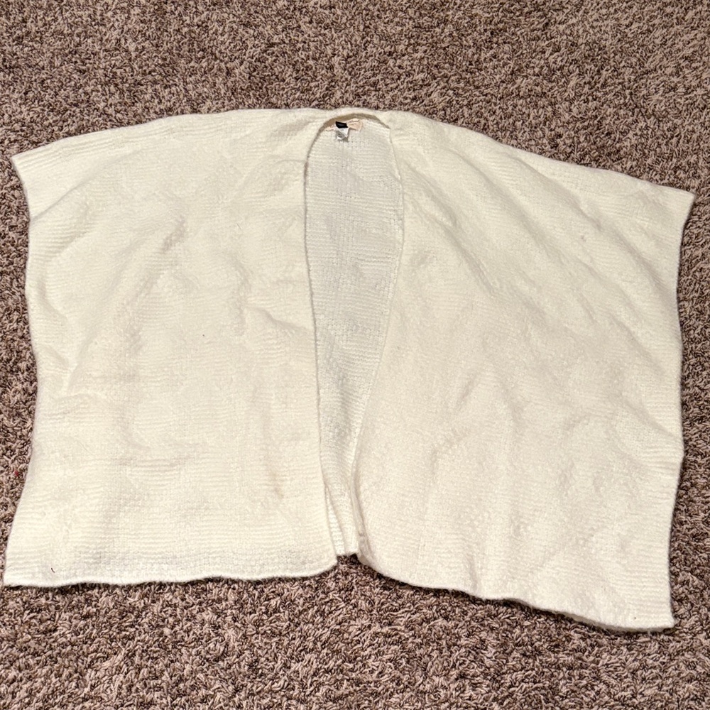 Cream Open-Front Knit Cardigan one size fits most